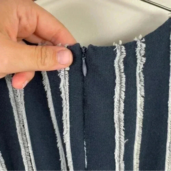 Anthropologie Dolan Navy Striped Canovas Cotton Wide Leg Jumpsuit - Picture 6 of 9